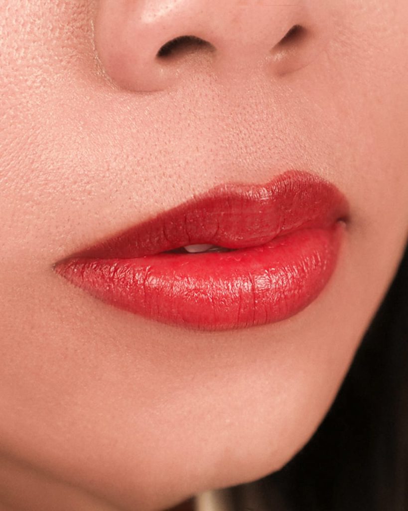 Cherry Red Lip Blush Transformation by Nancy Akbari Cosmeticbybanou
