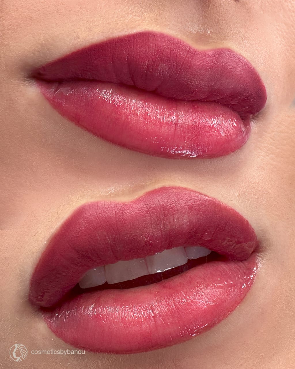 Full Lip Tattoo with Wine Shade Cosmeticbybanou