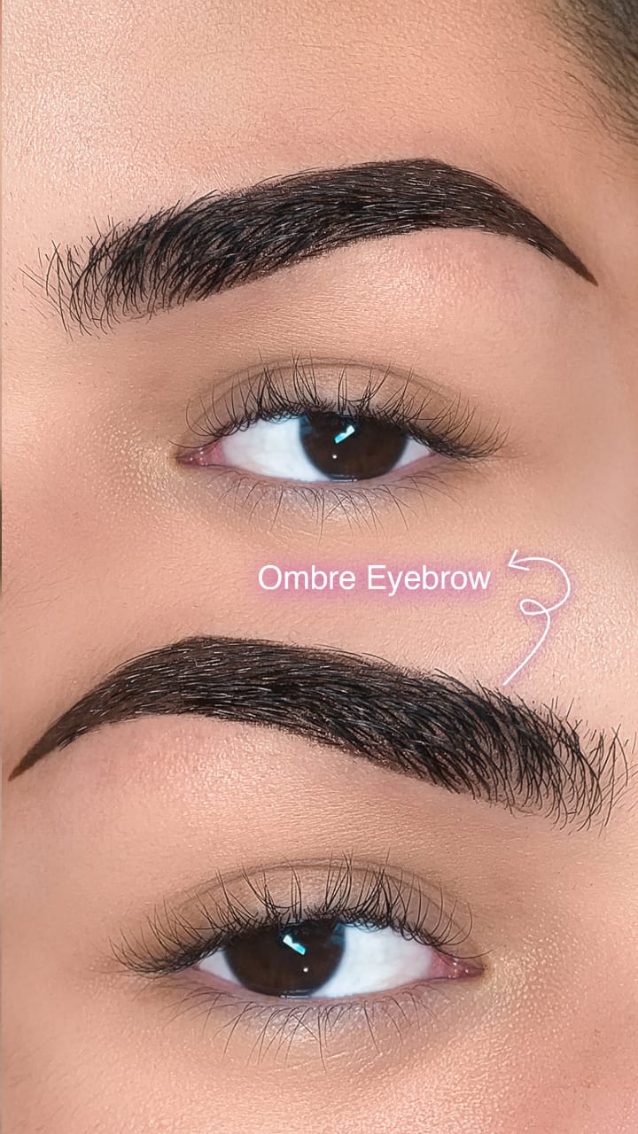 Ombre Brow Before and After by Nancy Akbari Cosmeticbybanou