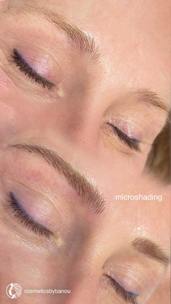 Natural Shaded Brows Microshading Before and After by Nancy Akbari Cosmeticbybanou